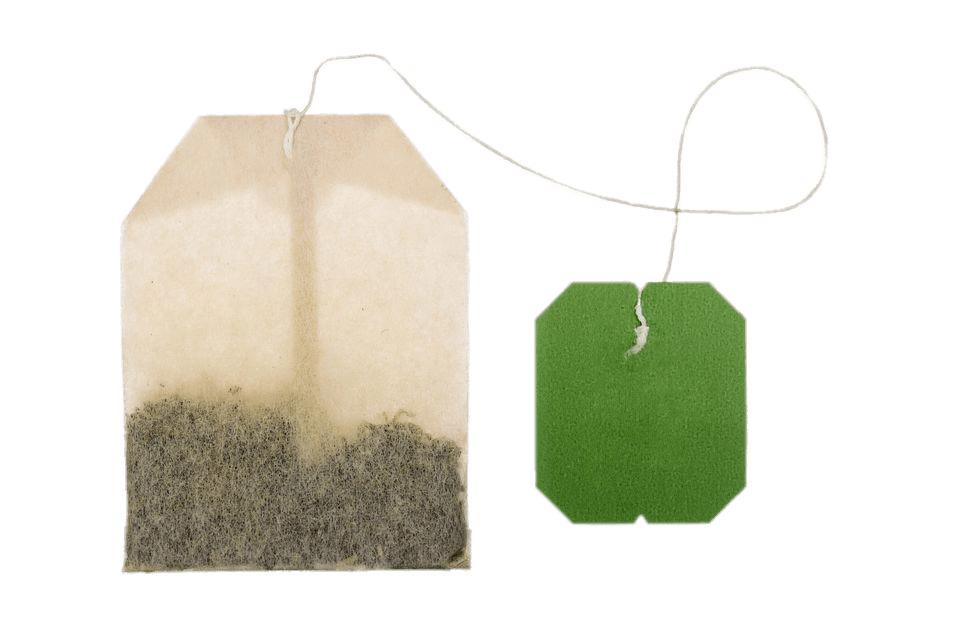 Herbal Tea Bag With Green Label png transparent