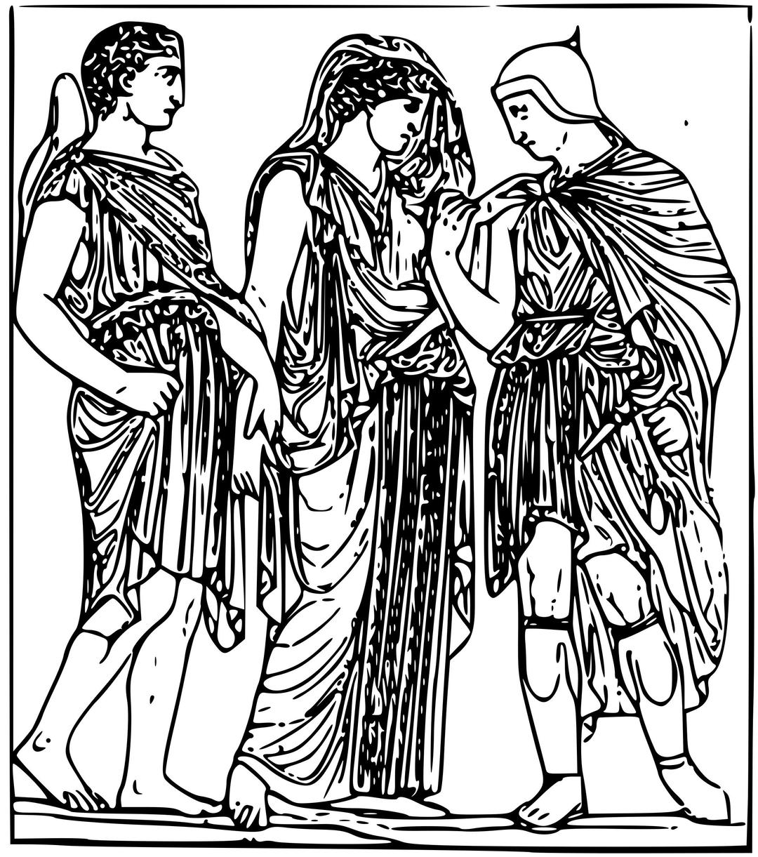Hermes, Orpheus and Eurydice png transparent