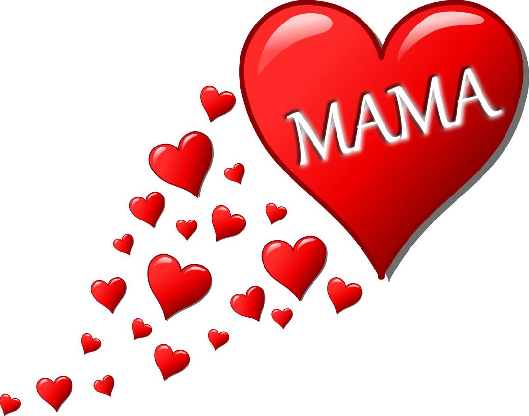 Herz für Muttertag mit einer Spur von Herzen png transparent