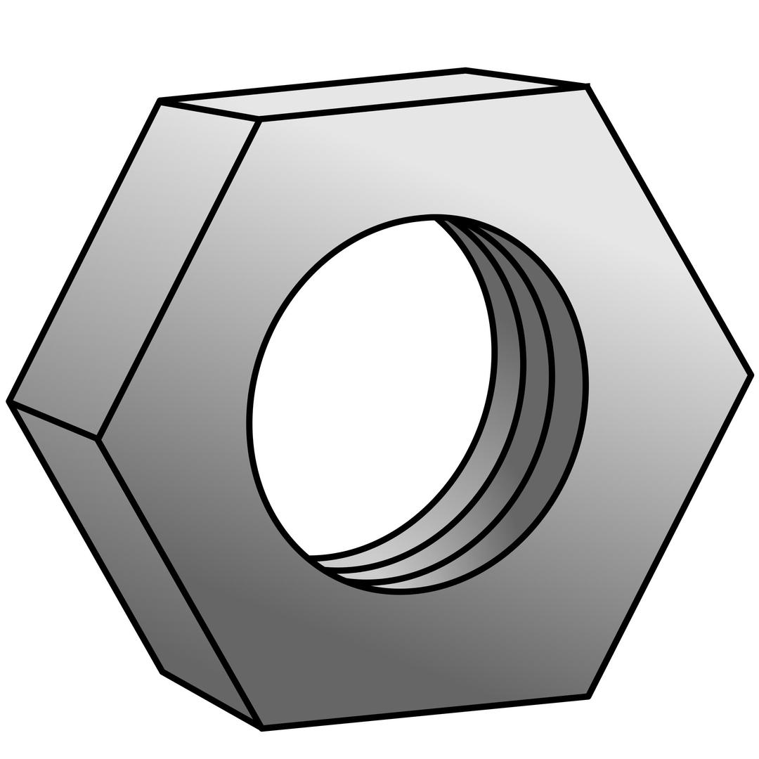 hex nut for bolts (colorized) png transparent