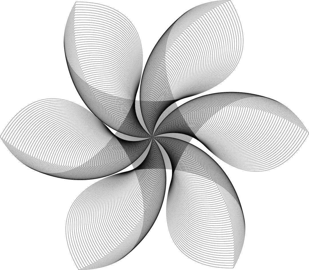 Hexagonal Flower Shape Line Art png transparent