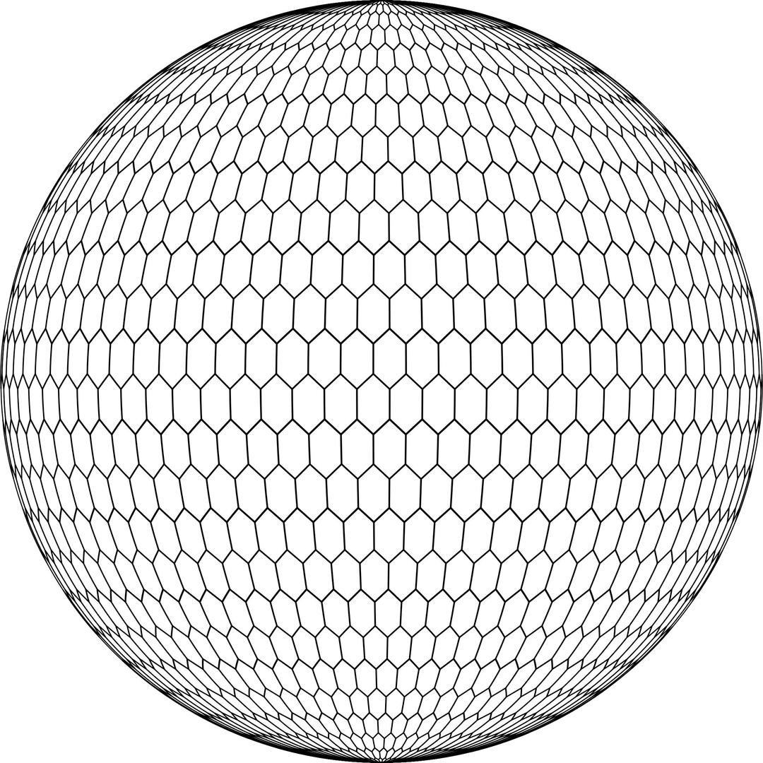 Hexagonal Grid Sphere Variation 2 png transparent