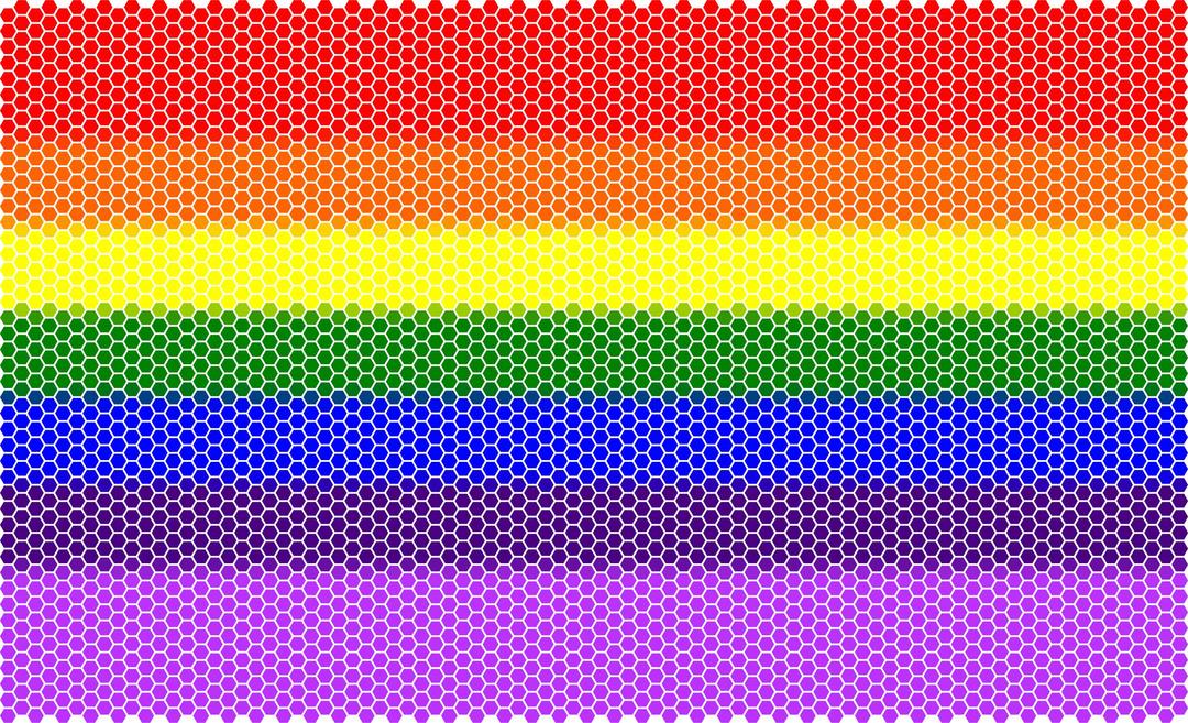Hexagonal Mosaic Rainbow Background png transparent