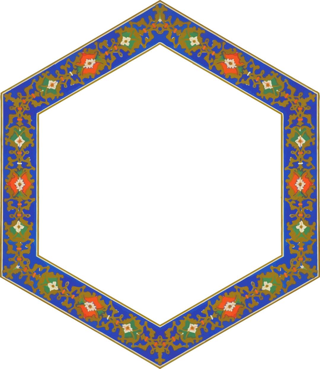Hexagonal ornate frame png transparent
