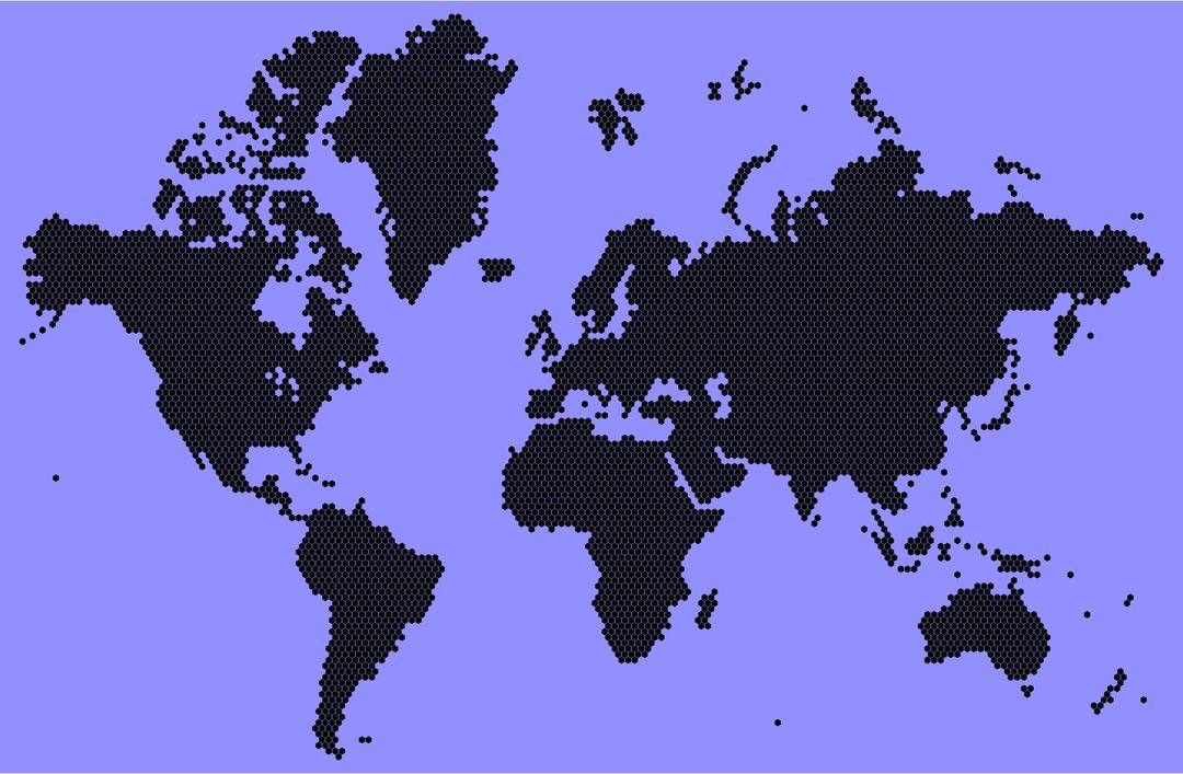 Hexagonal World Map png transparent