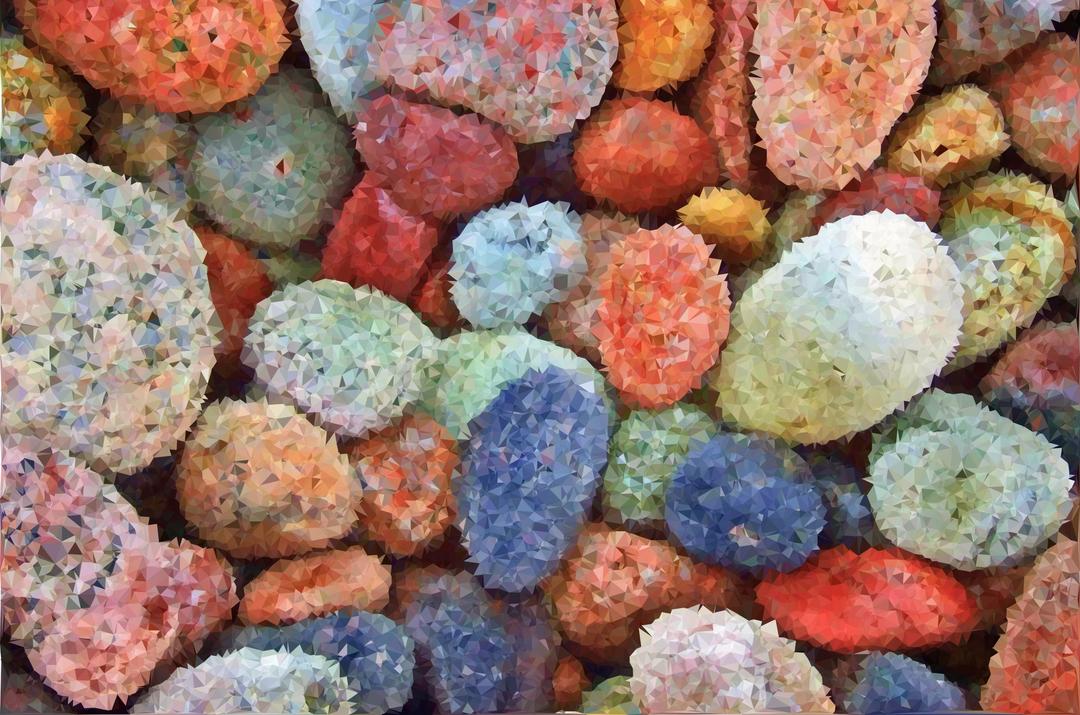 High Poly Colorful Stones png transparent