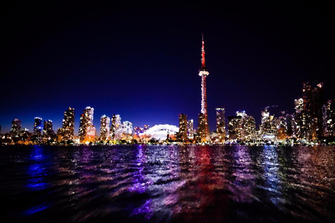 High Poly Toronto Skyline At Night png transparent