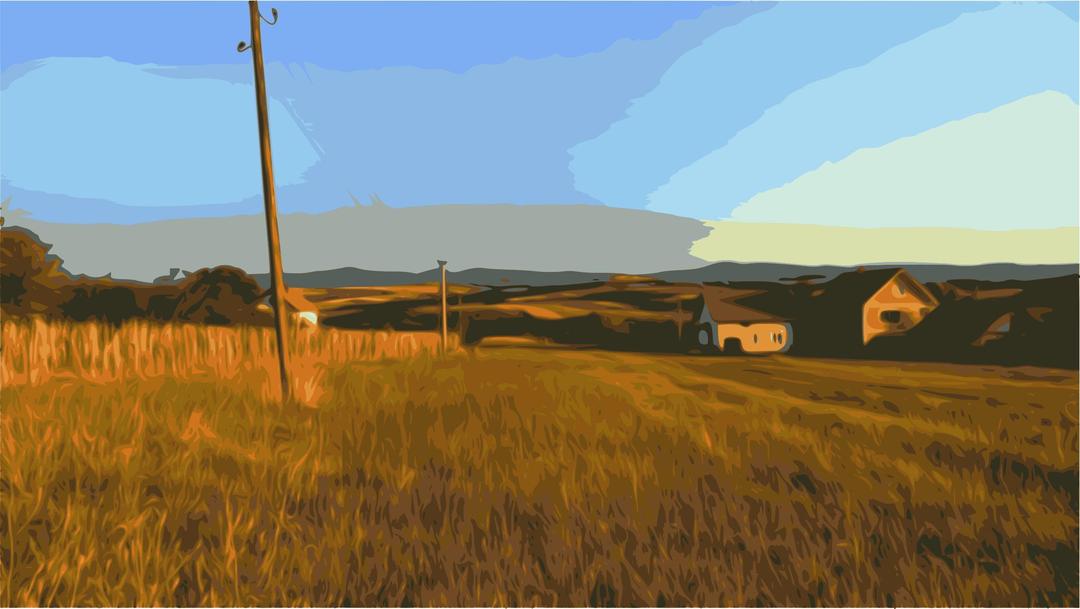 Hills with houses png transparent