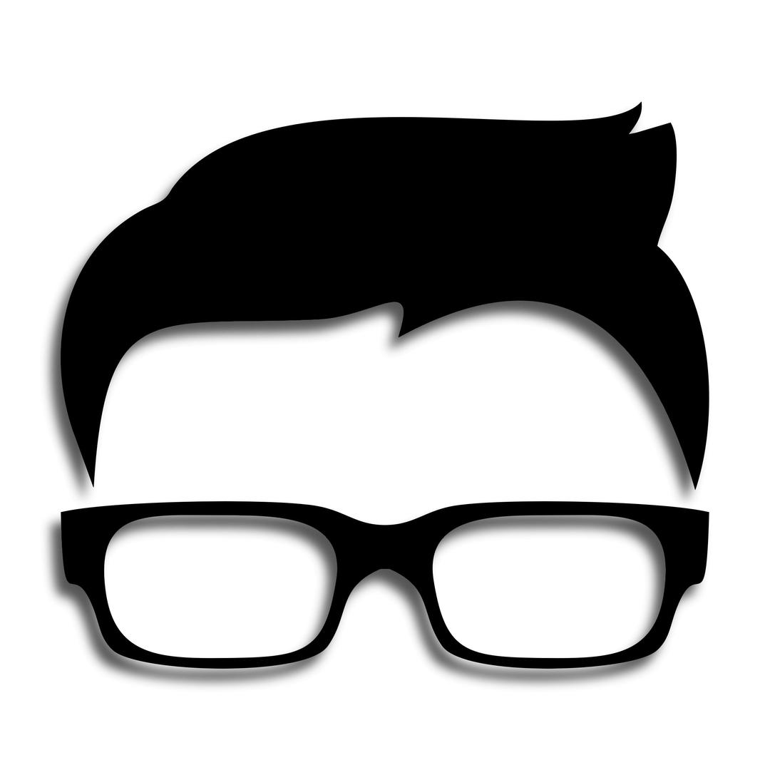 Hipster Boy Silhouette Icon With Drop Shadow png transparent