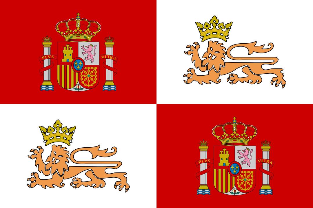 Historic Flag of the Spain Royal Navy png transparent