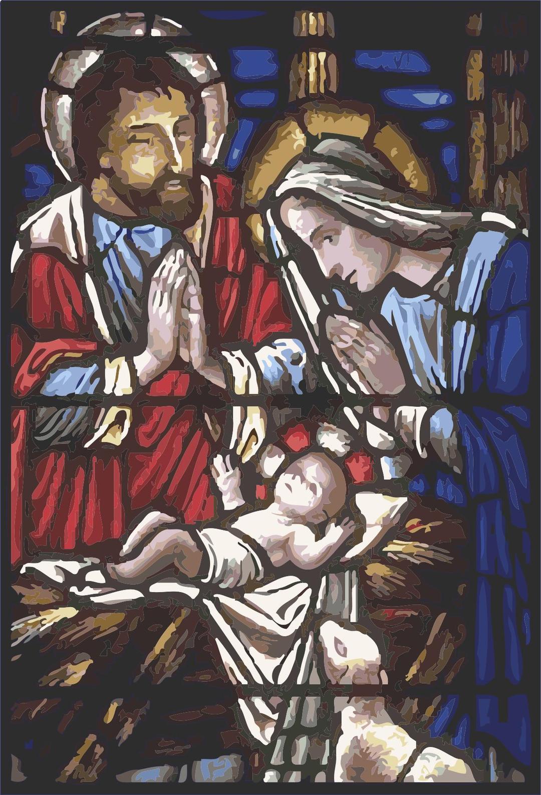 Holy Family in Stained Glass png transparent