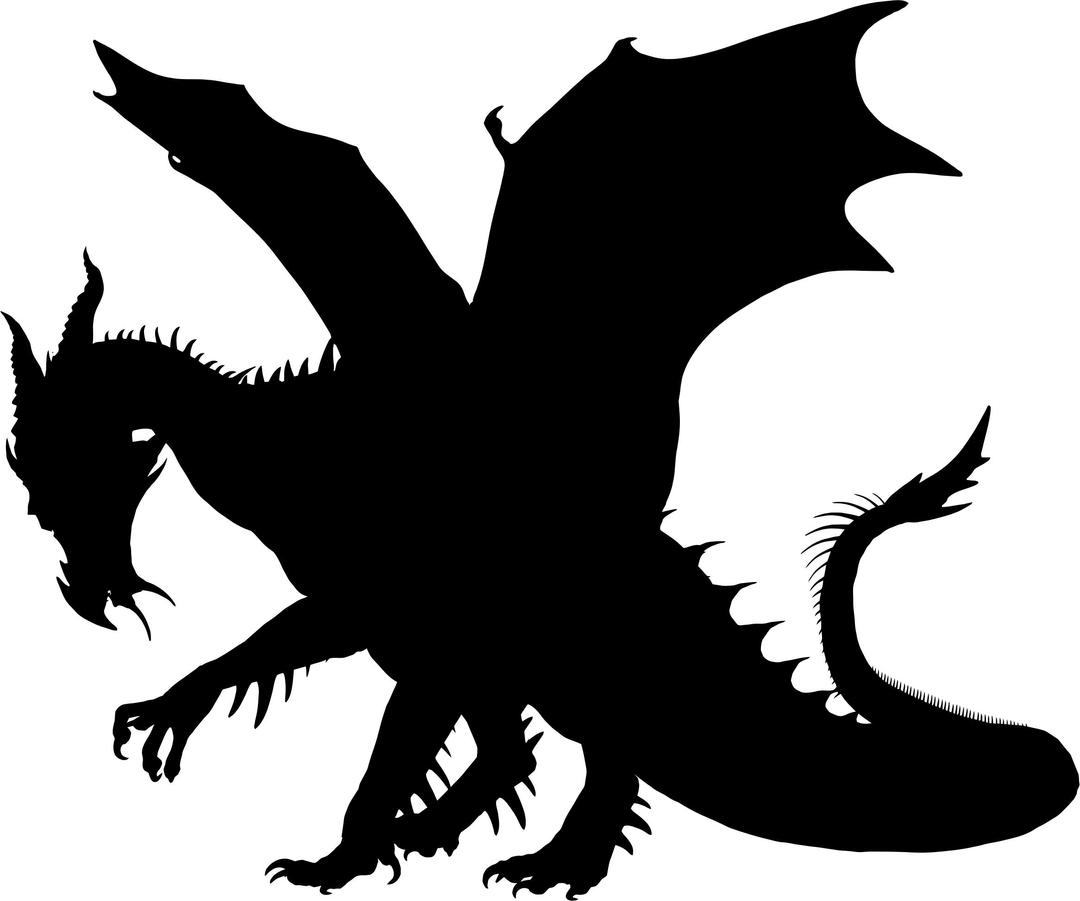 Horned Dragon Silhouette png transparent