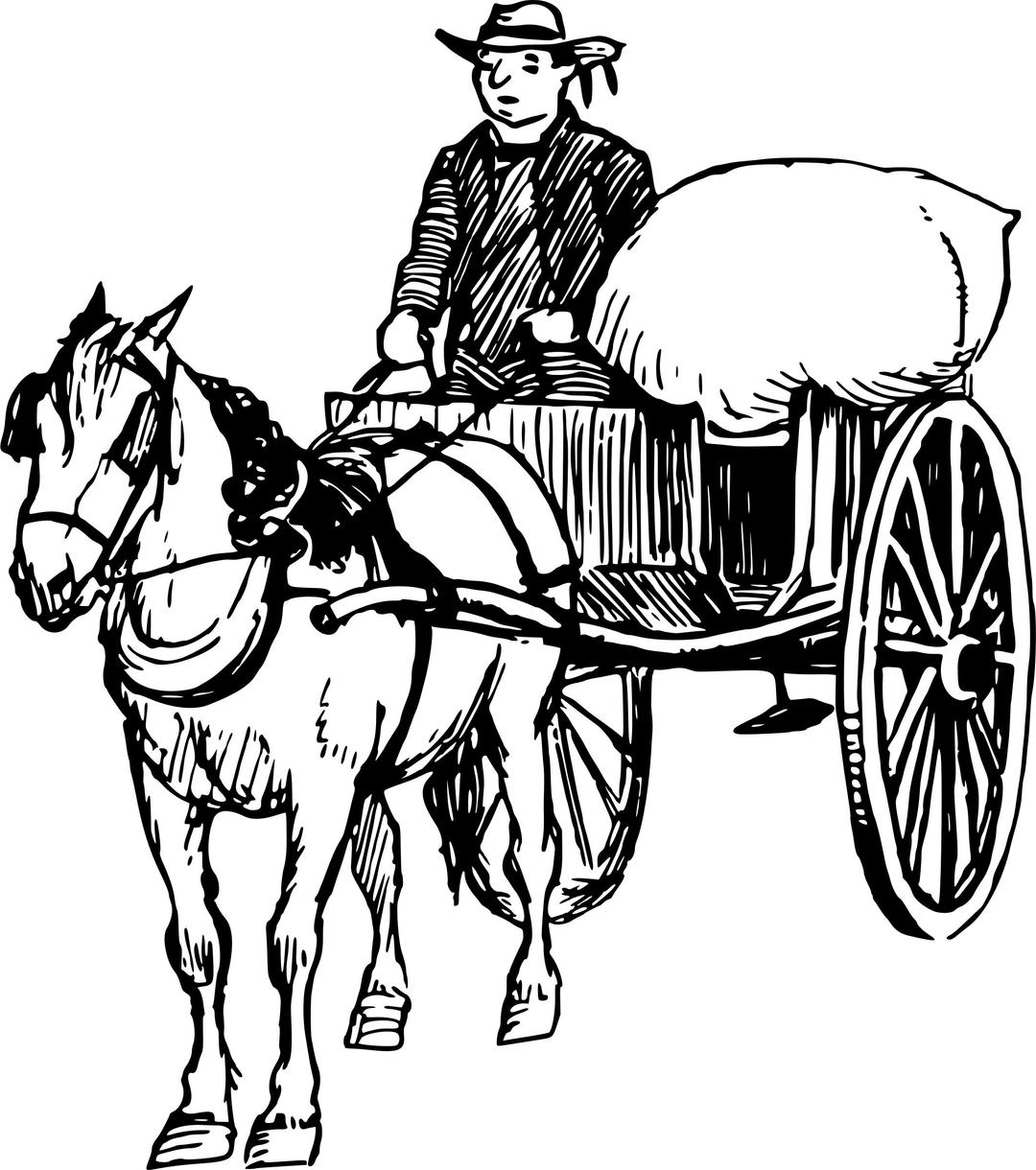 Horse and Cart png transparent