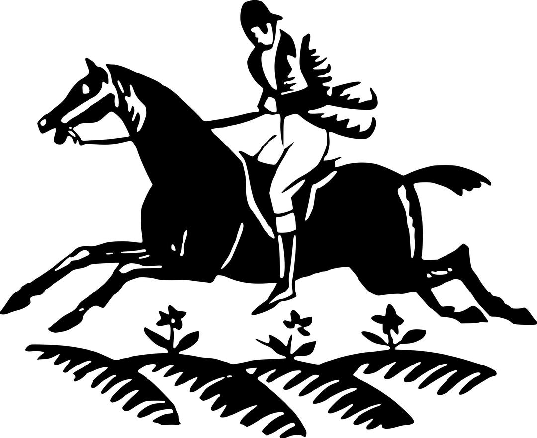 Horse and rider silhouette png transparent