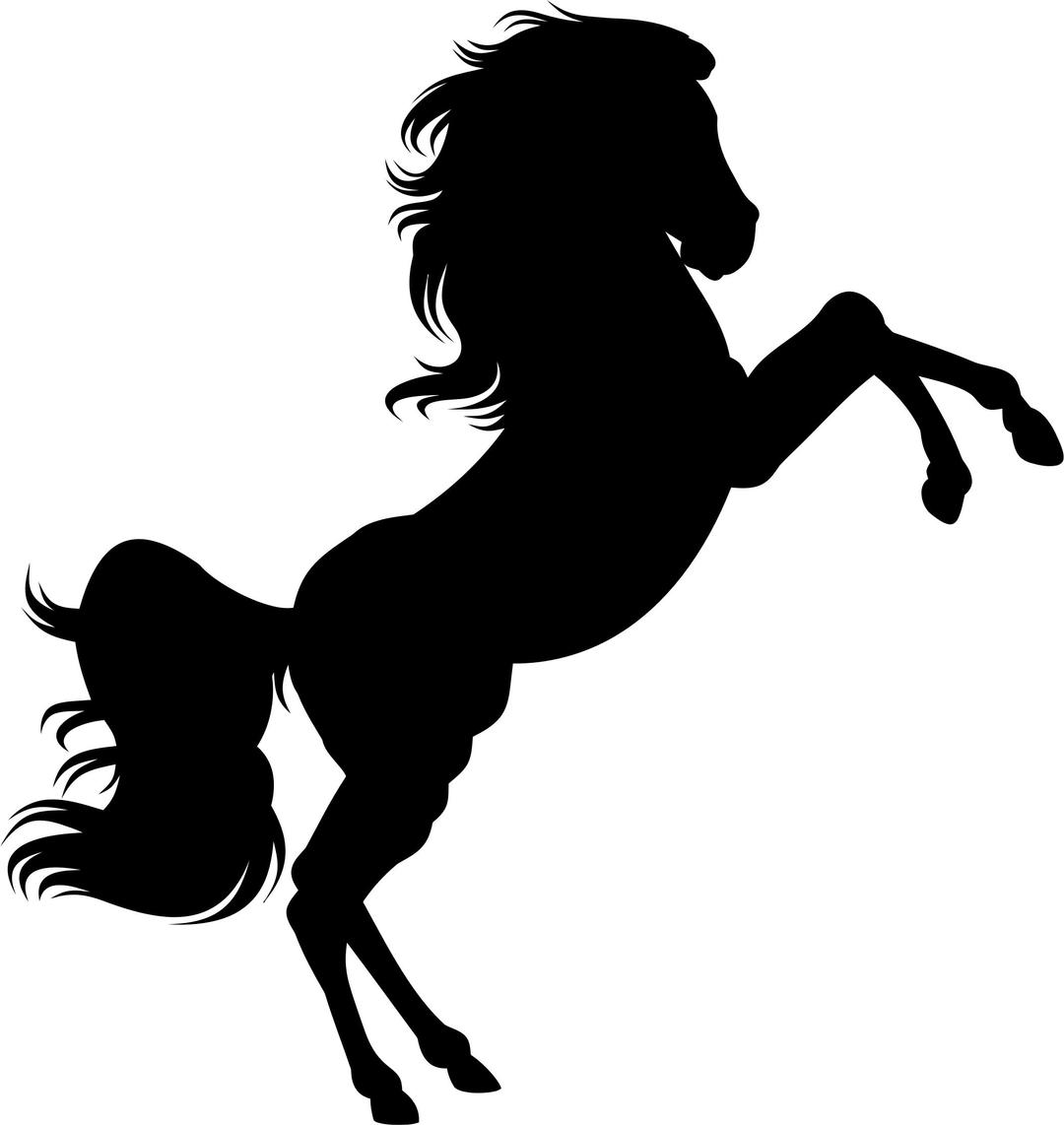 Horse On Two Legs Silhouette png transparent