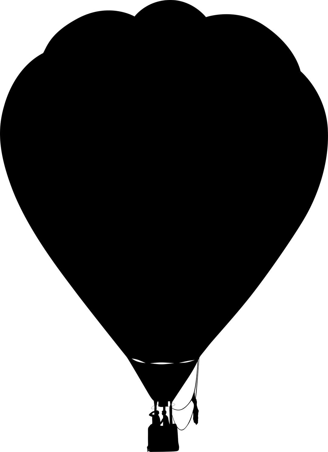 Hot Air Balloon outline silhouette png transparent