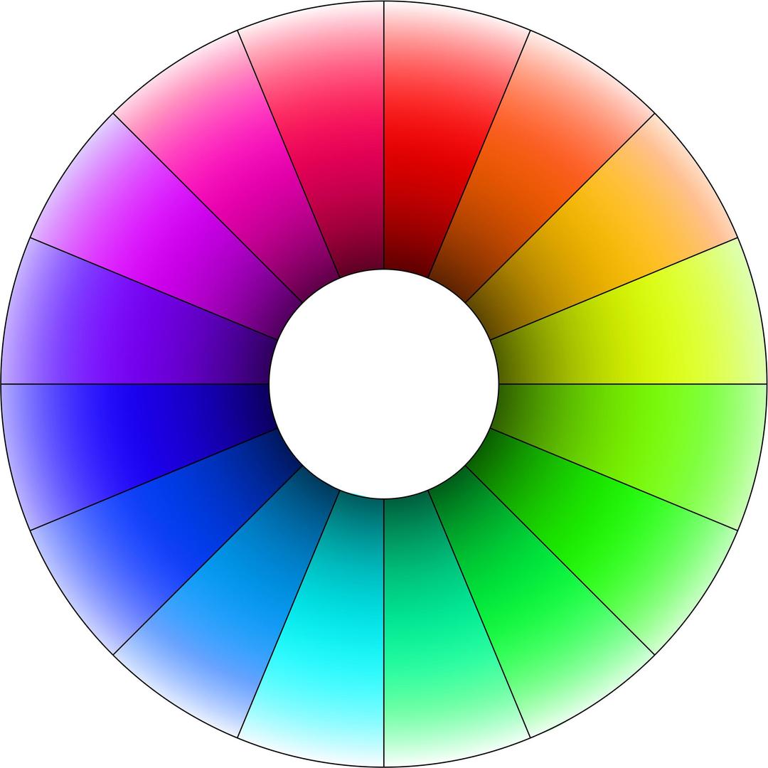 Hue color wheel with lightness gradient png transparent