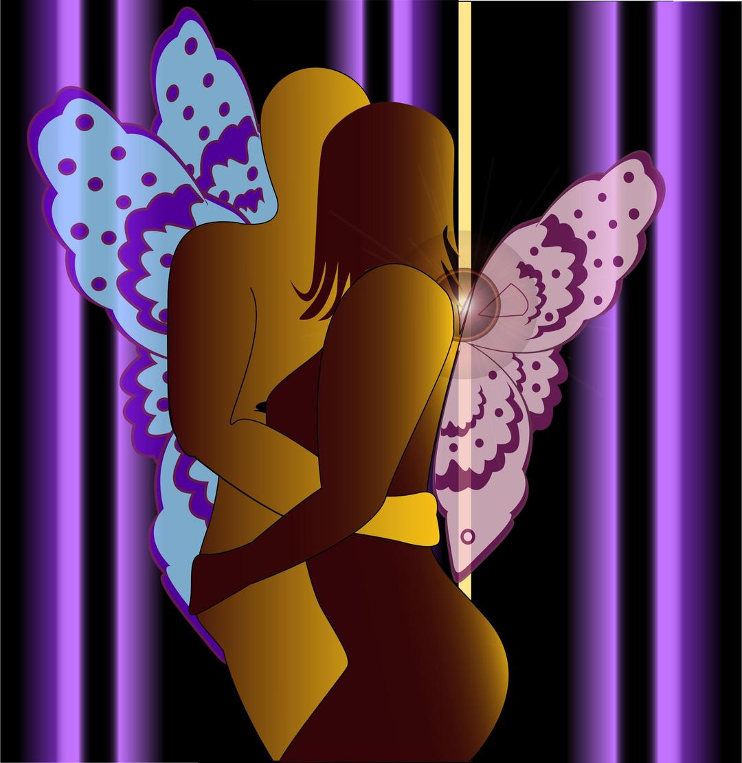 Human Couple as Butterflies png transparent