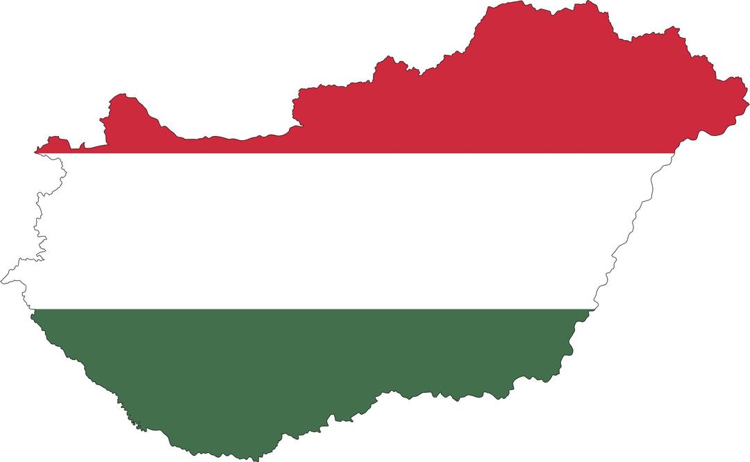 Hungary Map Flag With Stroke png transparent