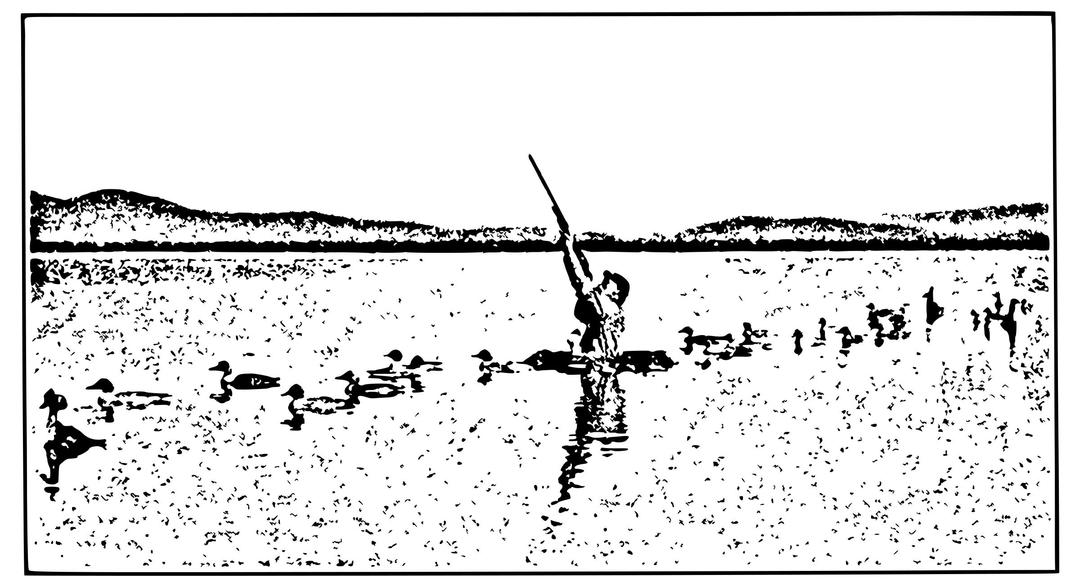 Hunter Shooting Ducks png transparent