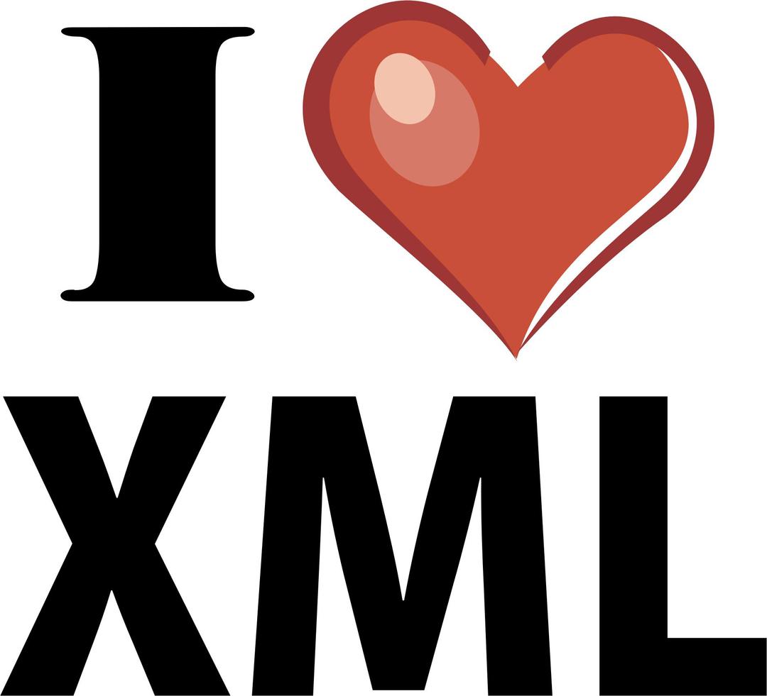I Love XML png transparent