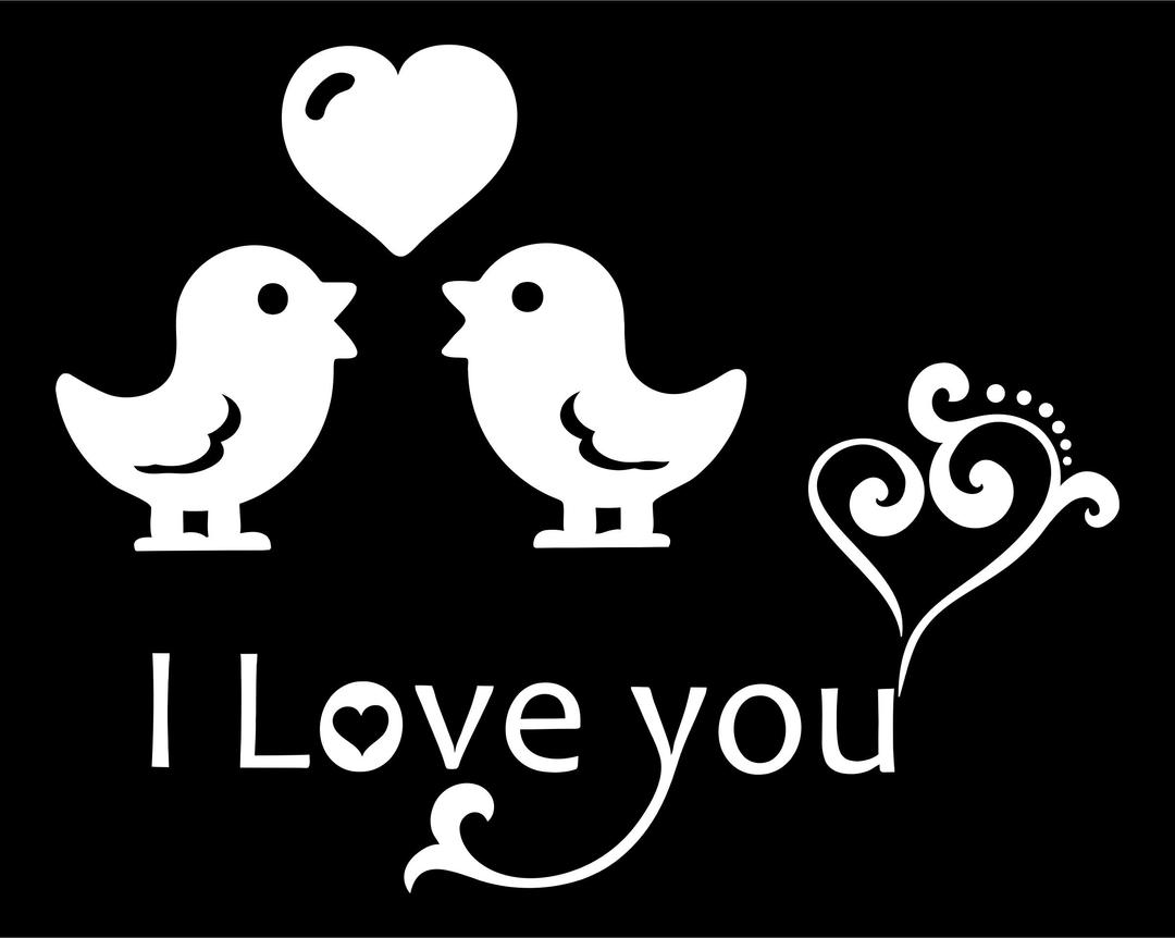 I Love You Typography Black And White png transparent