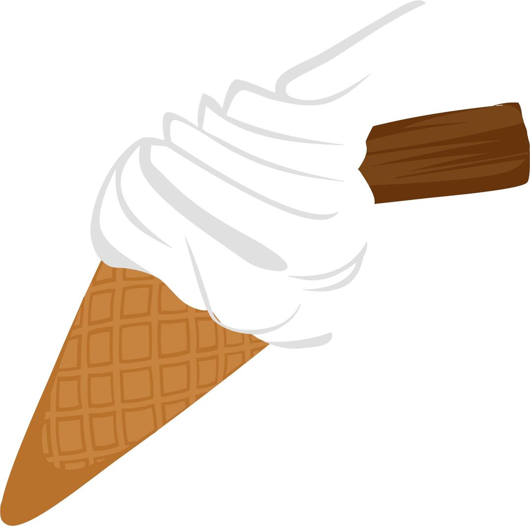 Ice Cream Cone With Chocolate Biscuit png transparent