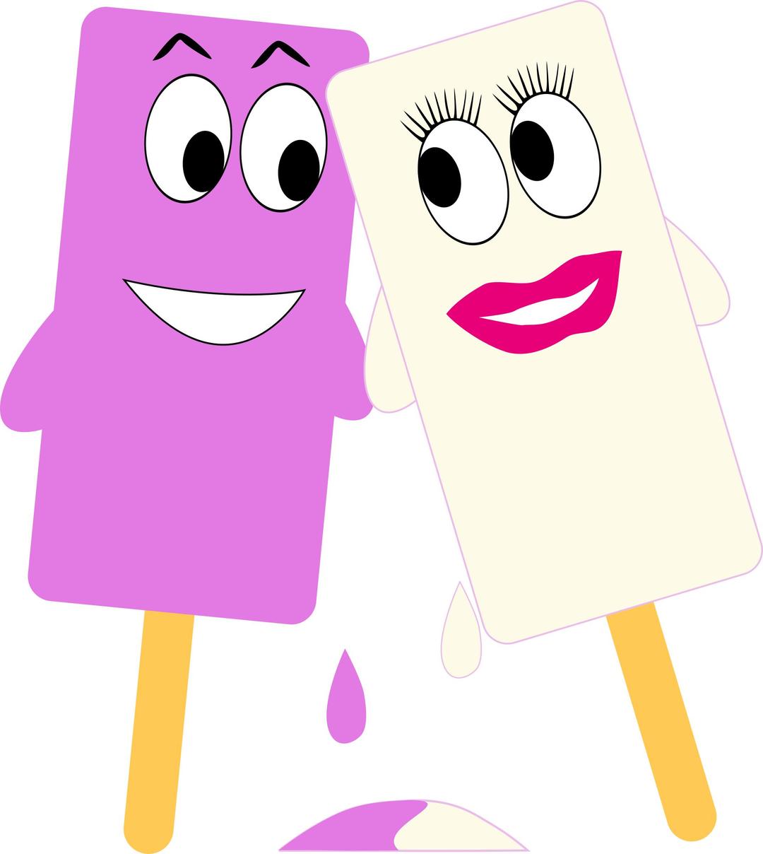 Ice cream girl and boy in love png transparent