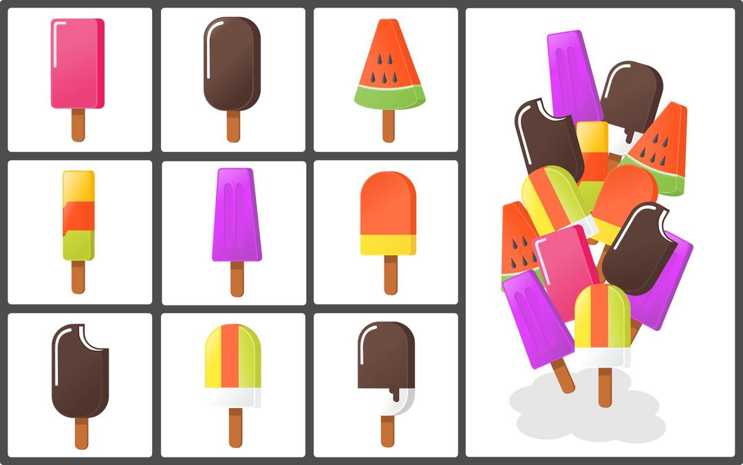Ice Cream Vector Pack png transparent