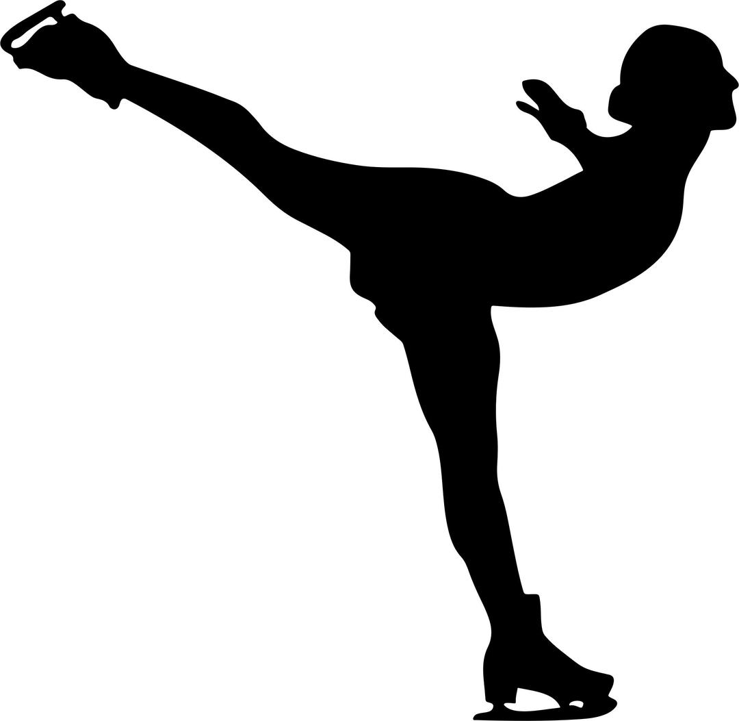 Ice Skating Woman Silhouette png transparent