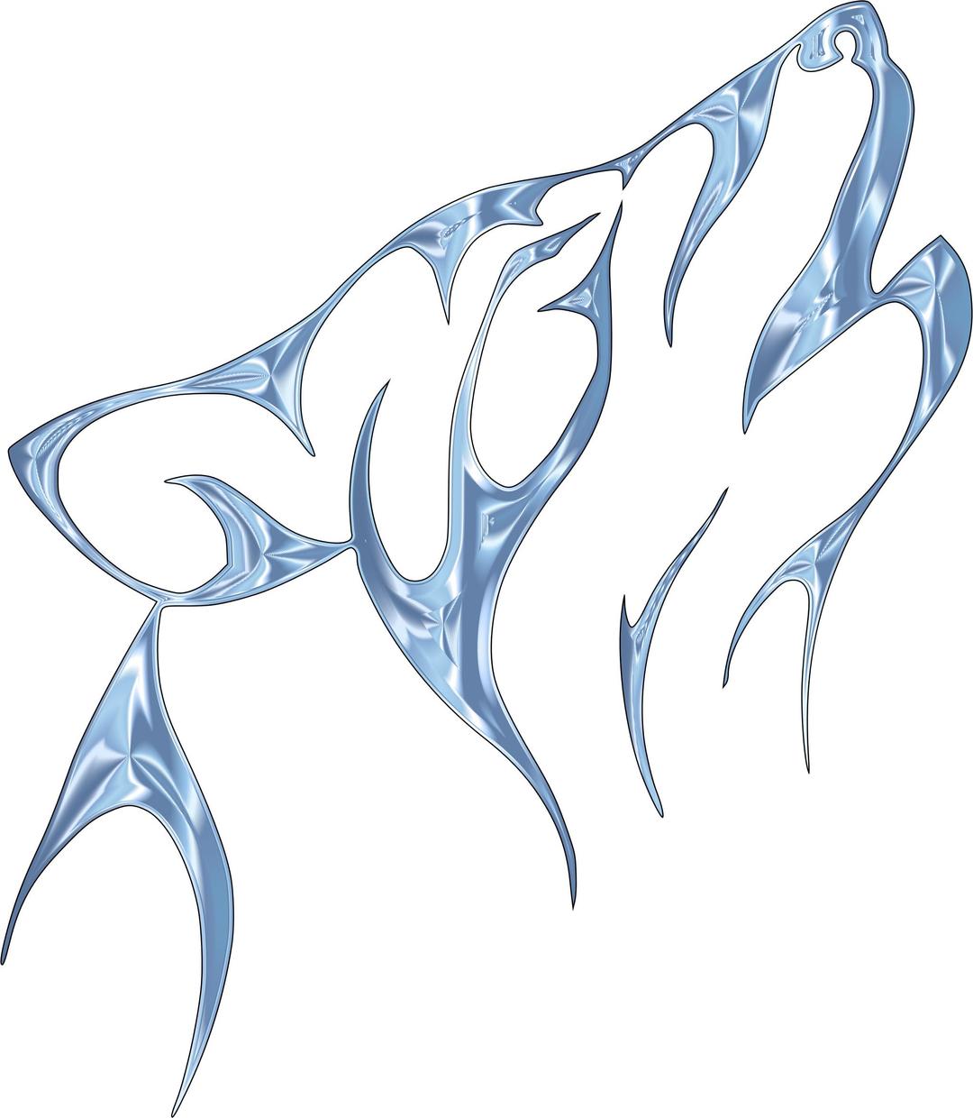 Ice Tribal Wolf No Background png transparent