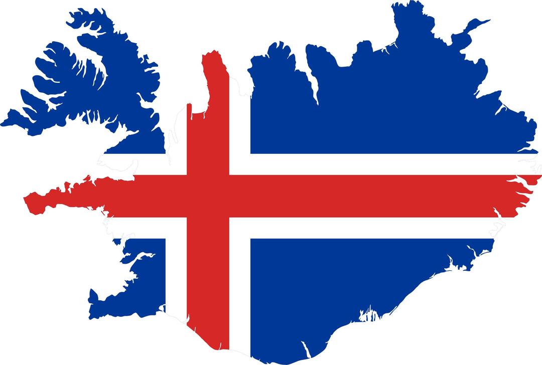 Iceland Flag Map png transparent