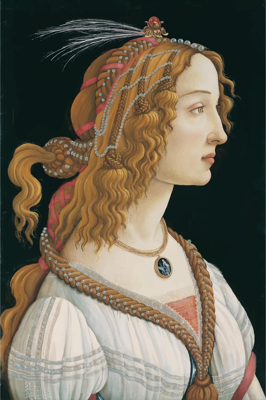 Idealized Portrait of a Lady Portrait of Simonetta Vespucci as Nymph png transparent