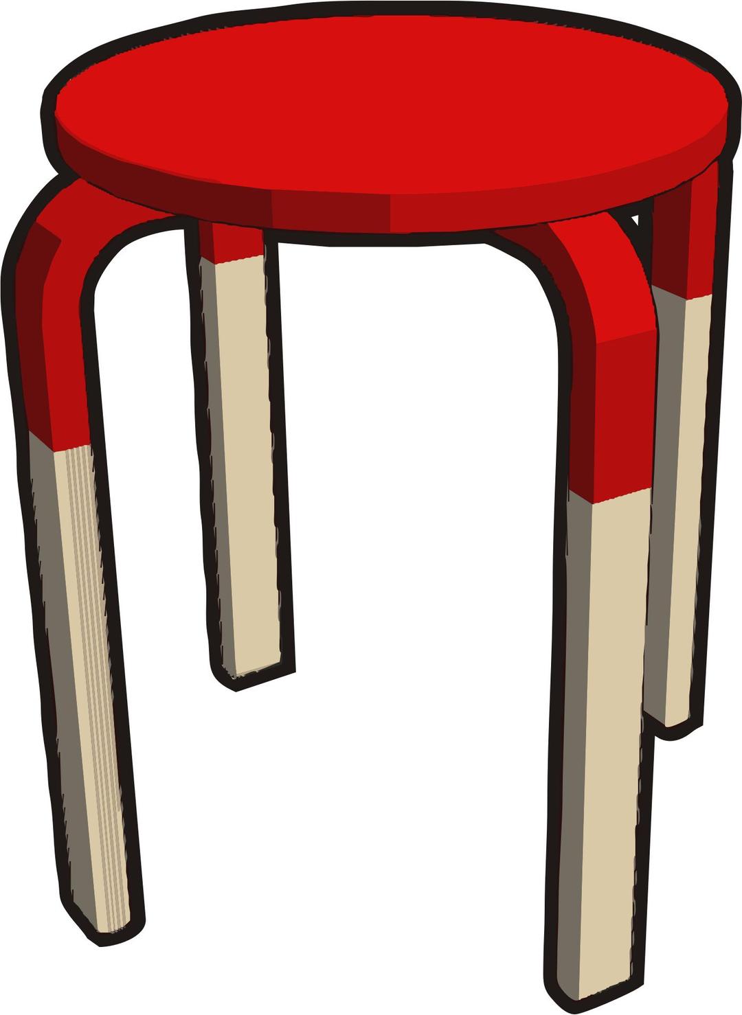 Ikea stuff - Frosta stool, half red png transparent