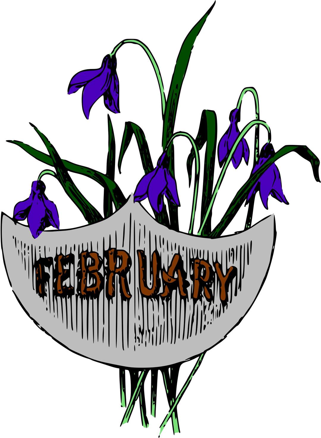 Illustrated months (February, colour) png transparent