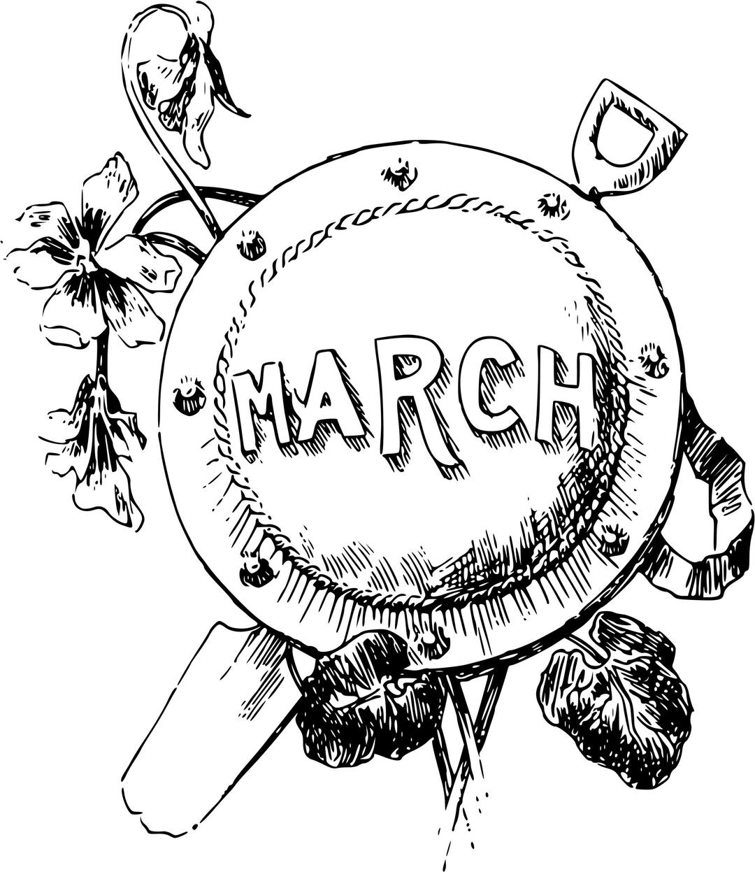 Illustrated months (March) png transparent