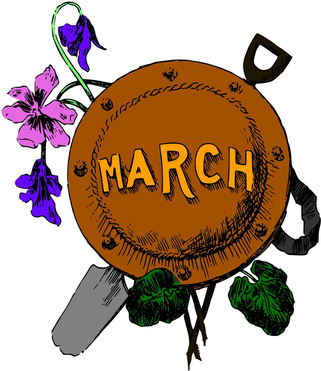 Illustrated months (March, colour) png transparent