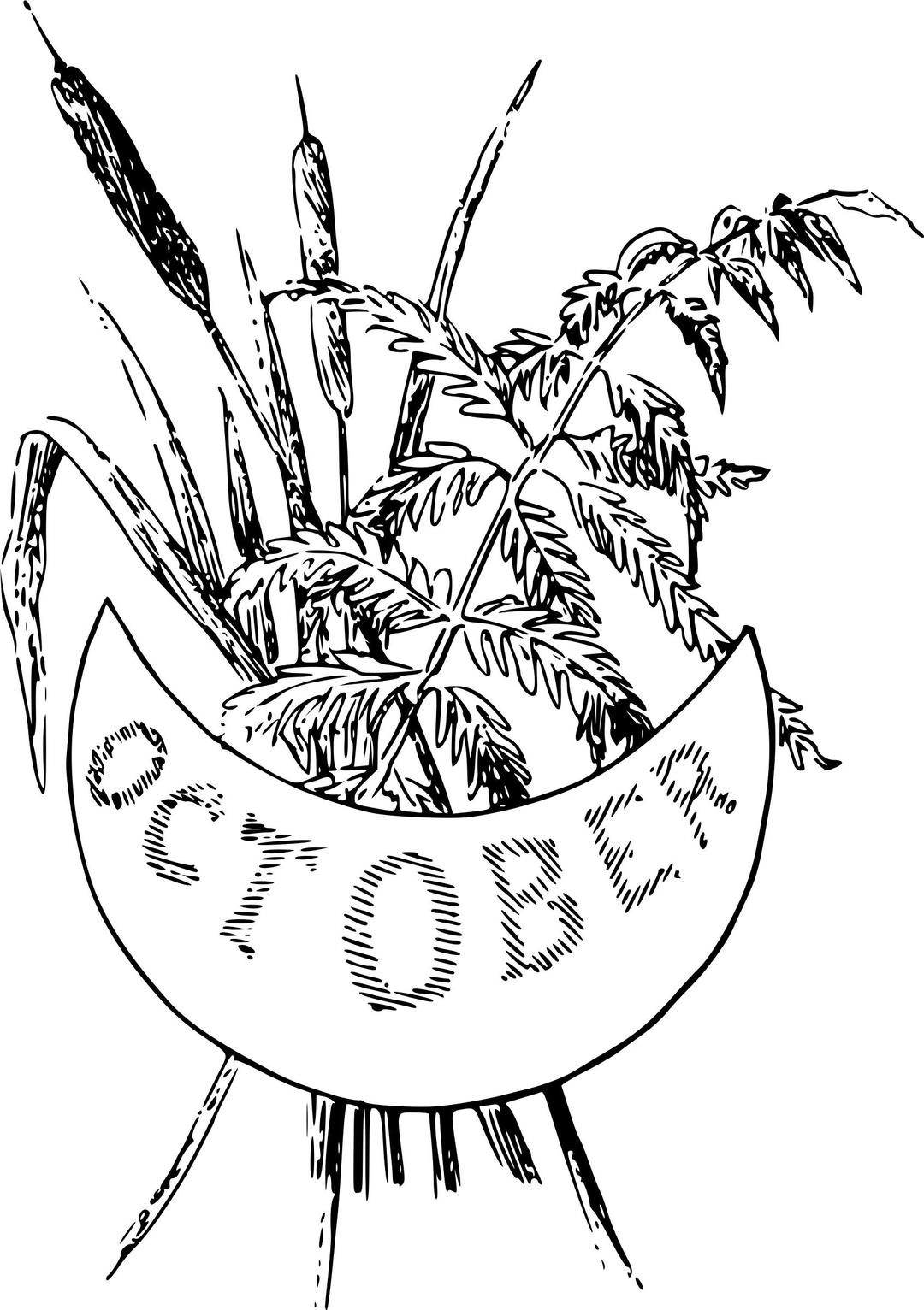 Illustrated months (October) png transparent