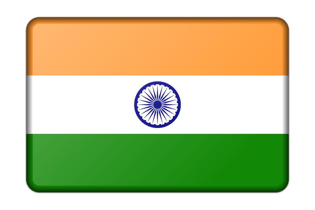 India flag (bevelled) png transparent