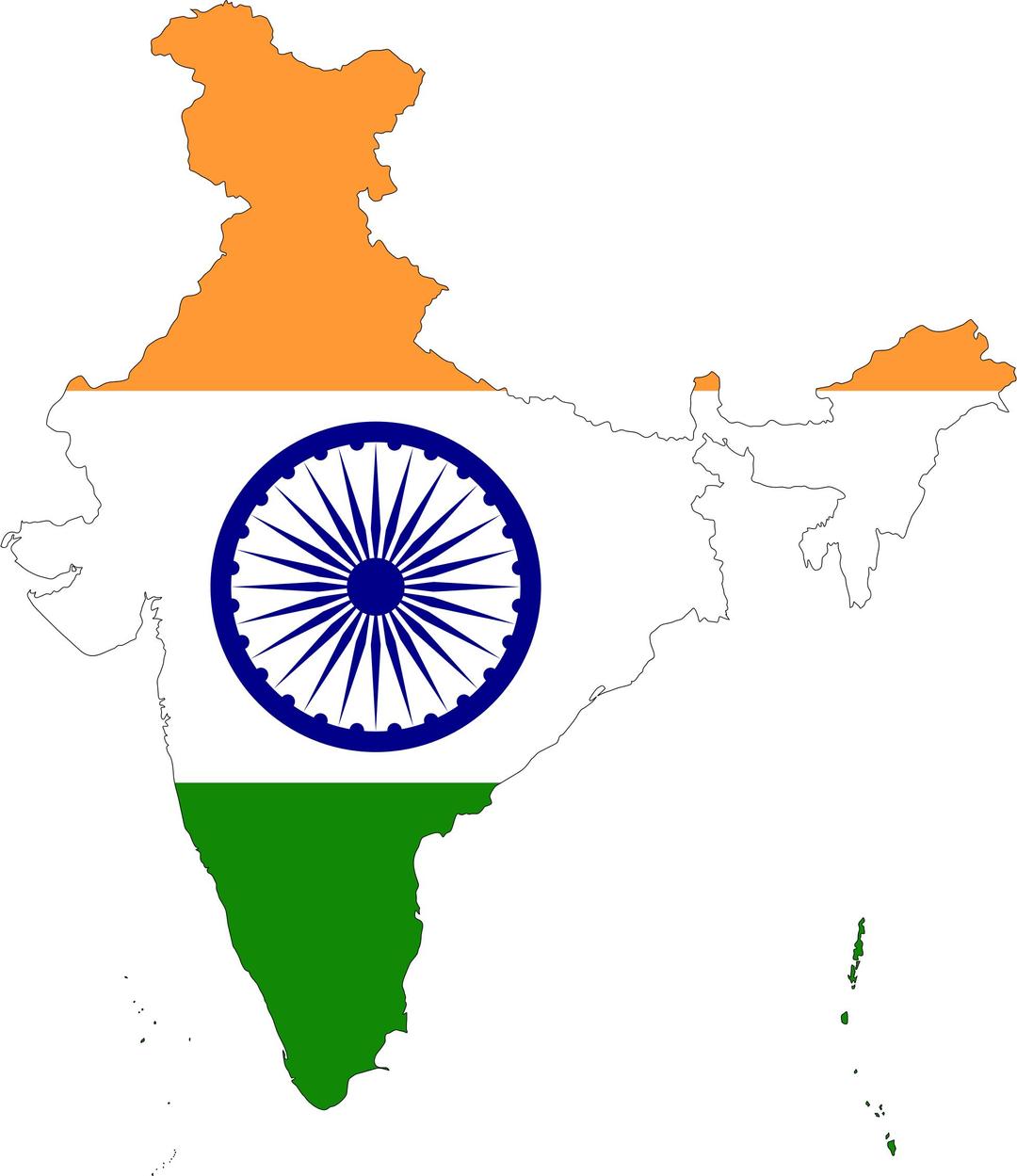 India Map Flag With Stroke png transparent