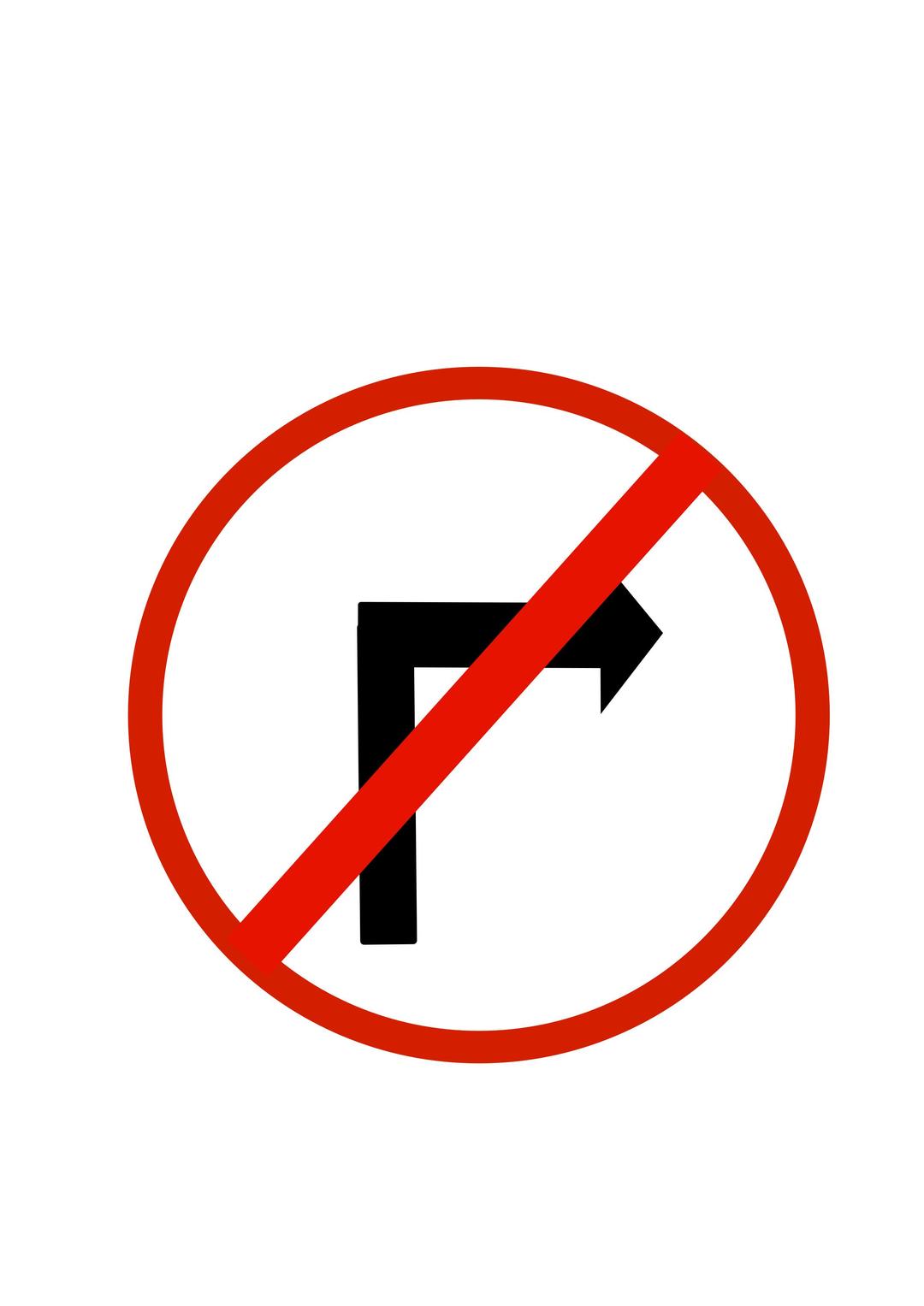 Indian road sign - Right turn prohibited png transparent