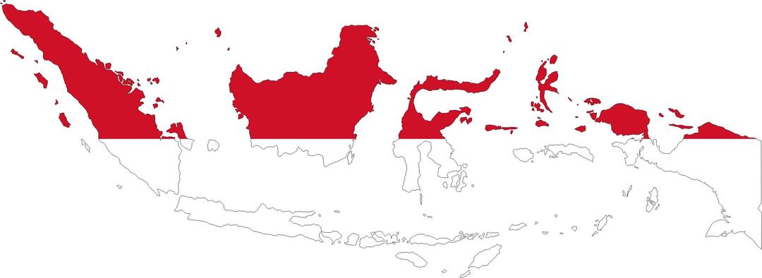 Indonesia Map Flag With Stroke png transparent