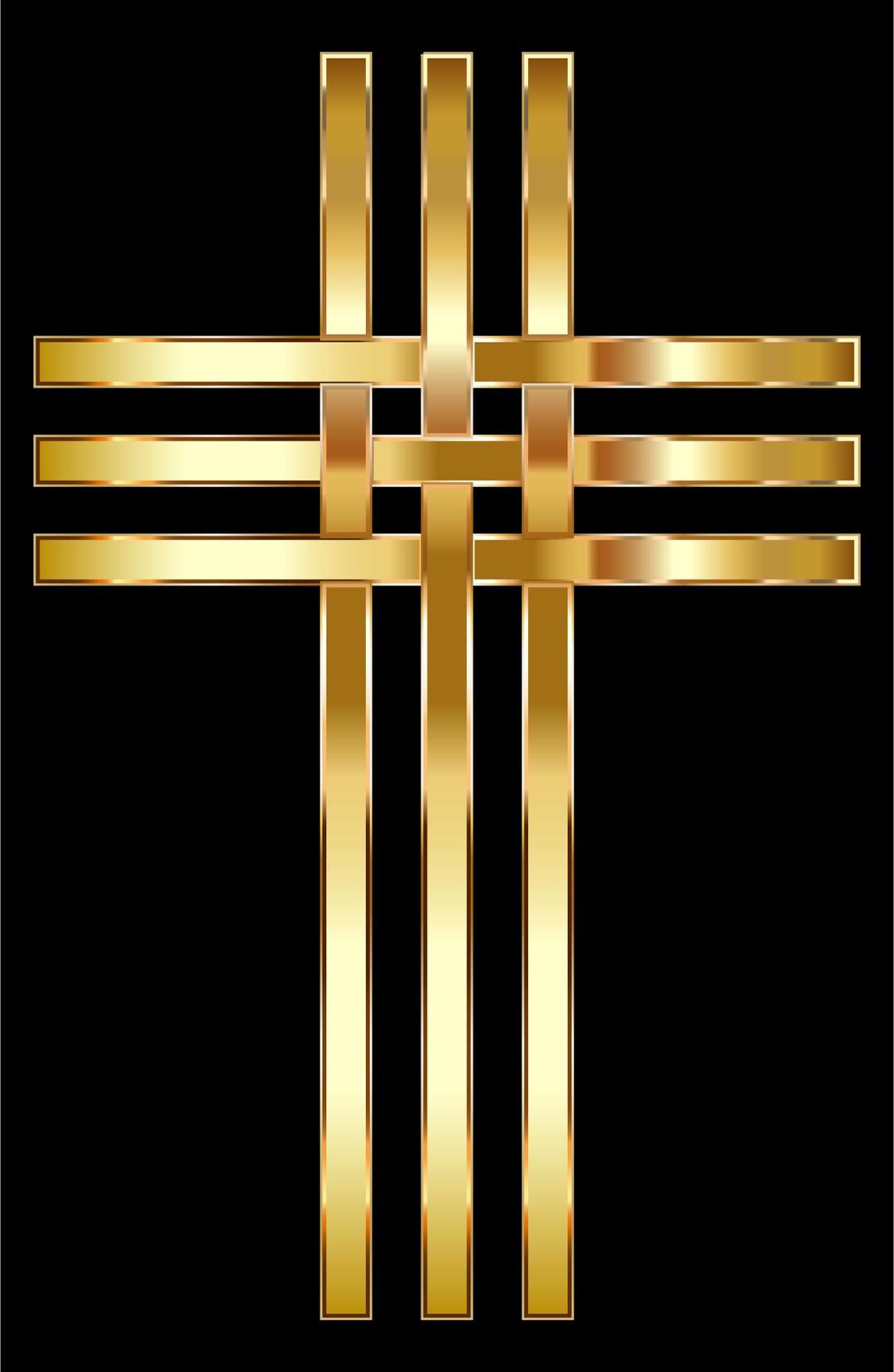 Interlocked Stylized Golden Cross png transparent