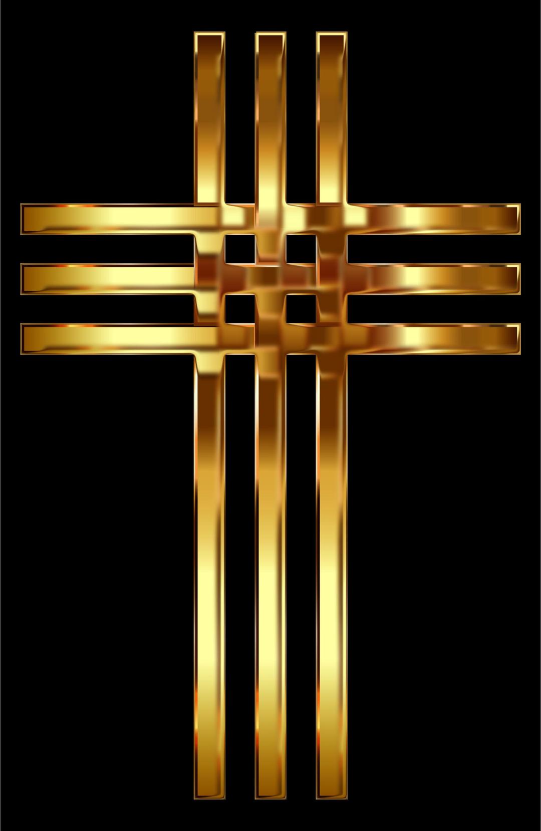 Interlocked Stylized Golden Cross Enhanced 2 png transparent