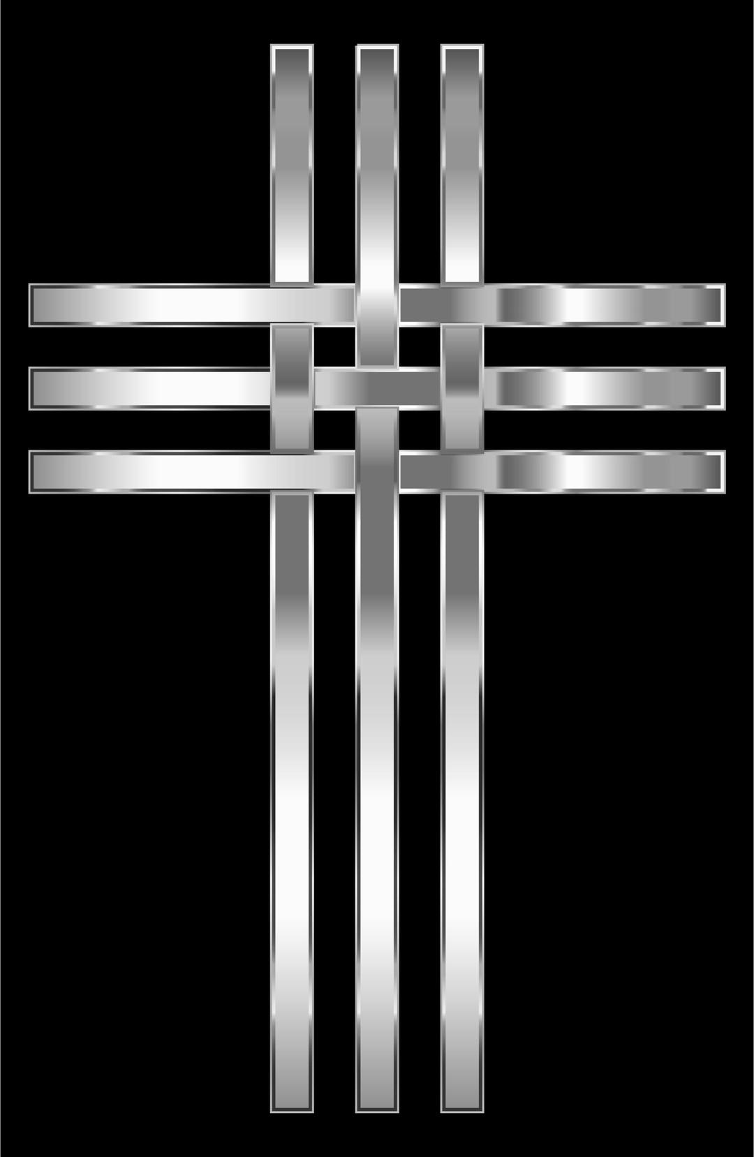 Interlocked Stylized Stainless Steel Cross png transparent