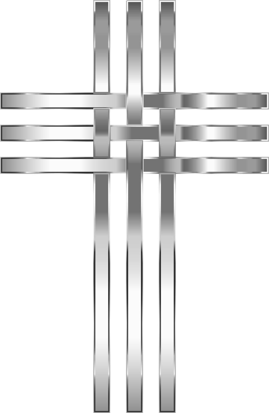 Interlocked Stylized Stainless Steel Cross No Background png transparent