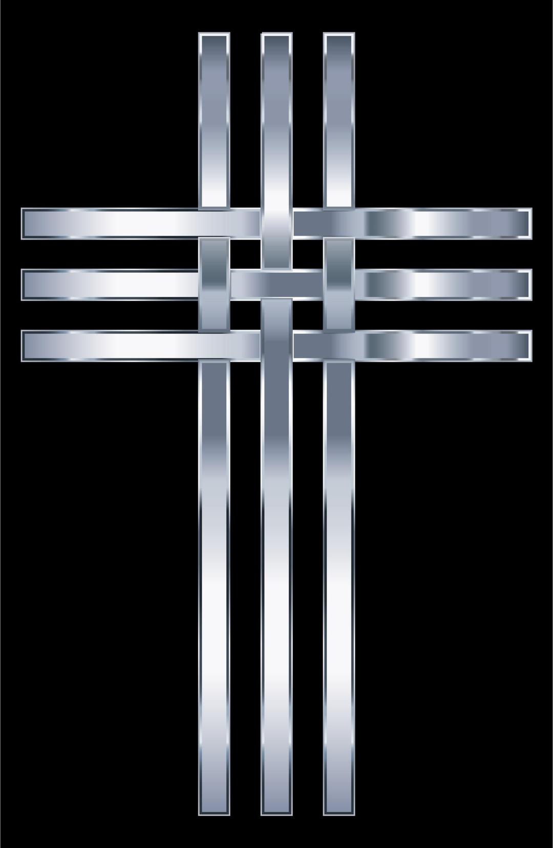 Interlocked Stylized Titanium Cross png transparent