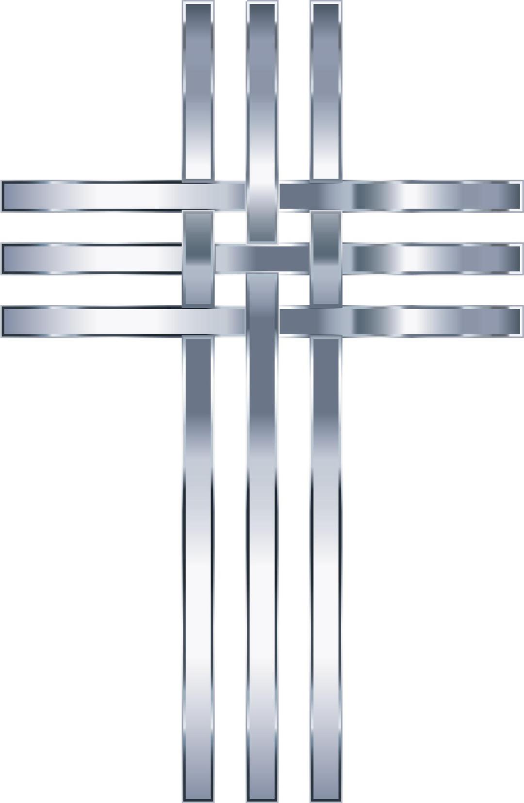Interlocked Stylized Titanium Cross No Background png transparent