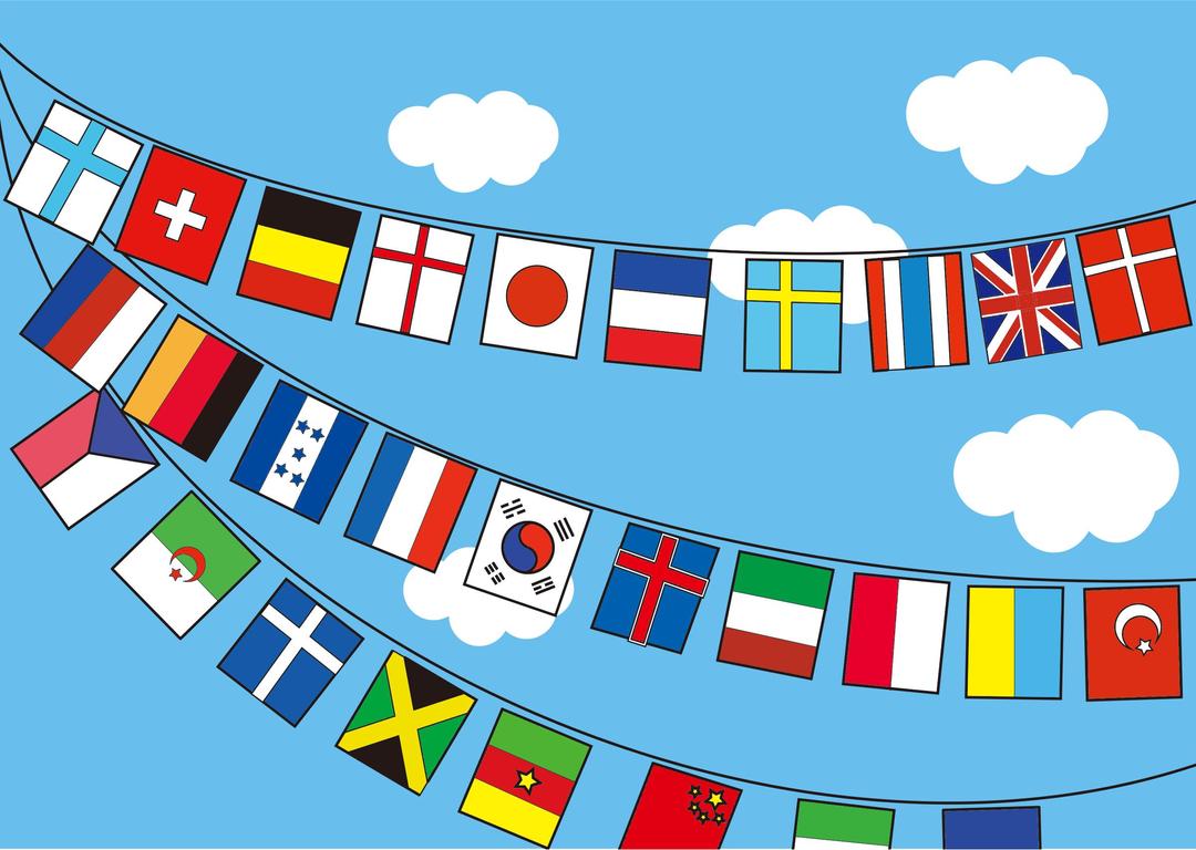 International Flags Scene png transparent
