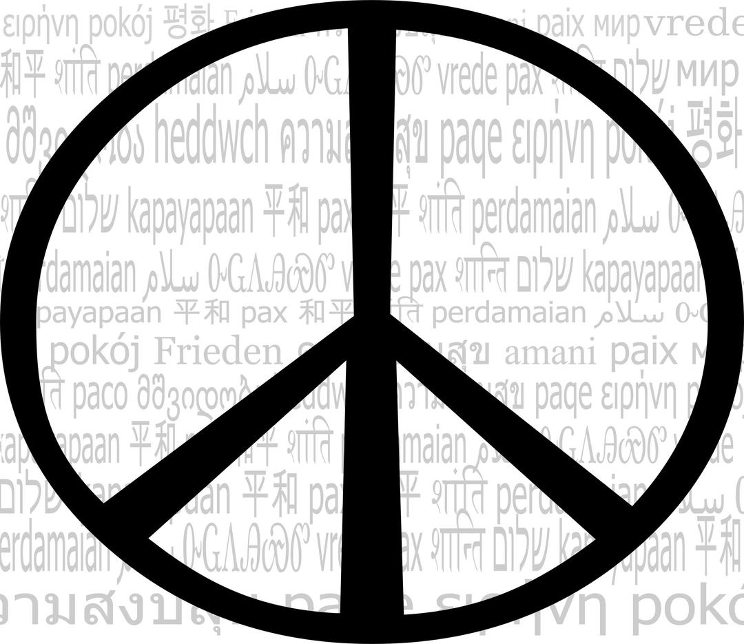 International Multilingual Peace Mark png transparent